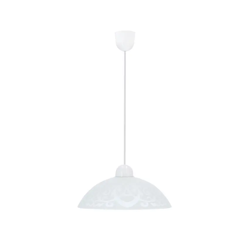 Závěsná lampa Bronte 1x60W E27 stínidlo bílé se vzorem
