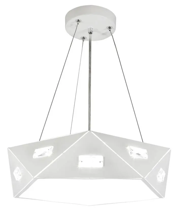 Bílá pětiúhelníková závěsná lampa, nastavitelná, 3xG9 Nemesis