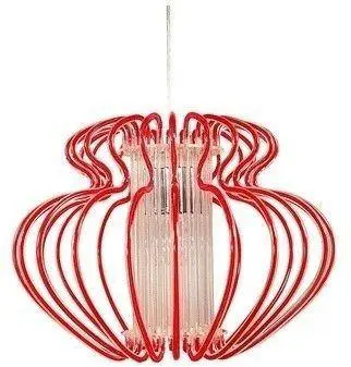 Červená závěsná lampa 45x33cm Imperia