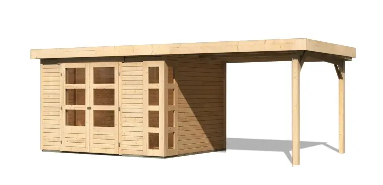 Dřevěný zahradní domek KERKO 5 s přístavkem 280 Lanitplast