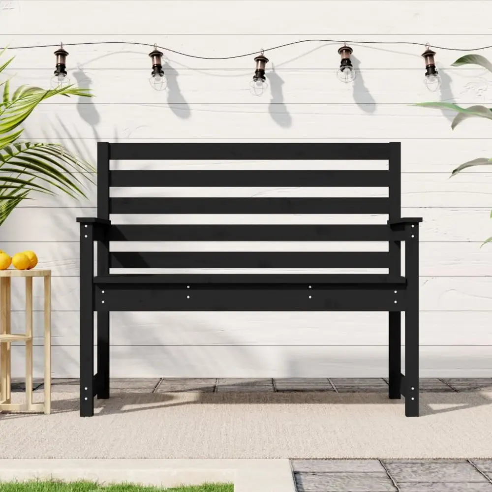 Zahradní lavice černá 109 x 48 x 91,5 cm masivní borové dřevo
