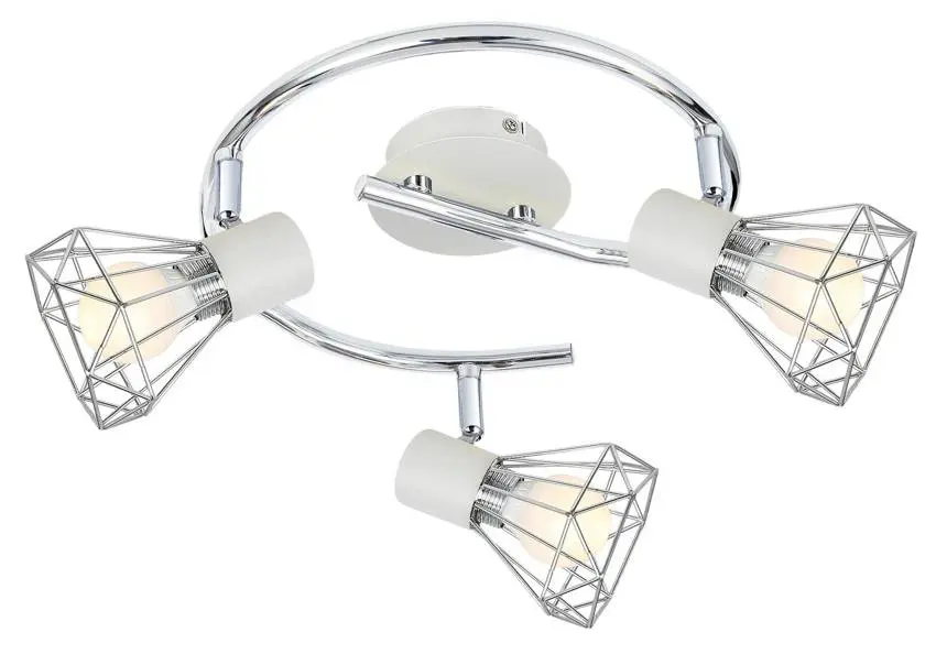 Spirálová nástěnná/stropní lampa chrom/bílá 3xE14 Verve