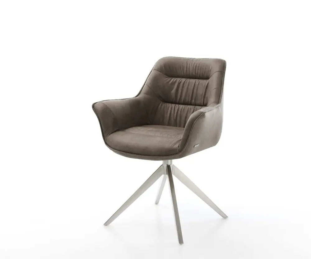 Jídelní židle Kaira-Flex mikrovlákno taupe vintage křížová