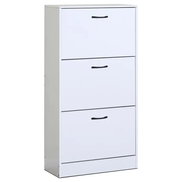 Botník s přihrádkami G1016 WT, bílá, 3 patra