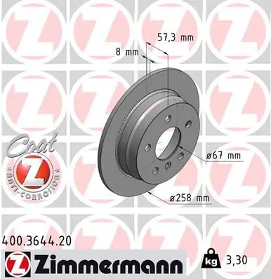 Brzdový kotouč ZIMMERMANN 400.3644.20