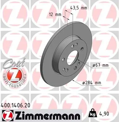 Brzdový kotouč ZIMMERMANN 400.1406.20