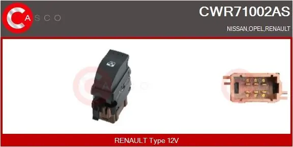 Spínač, zvedací zařízení oken CASCO CWR71002AS