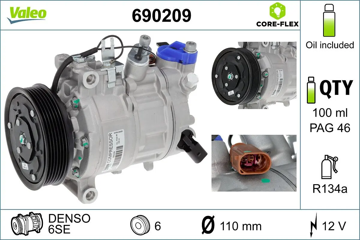 Kompresor, klimatizace VALEO 690209