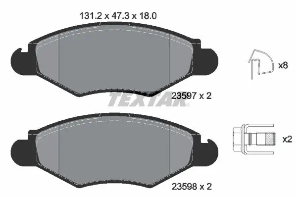 Sada brzdových destiček, kotoučová brzda TEXTAR 2359703