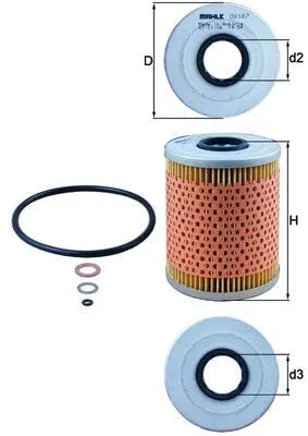 MAHLE ORIGINAL Olejový filtr OX187D