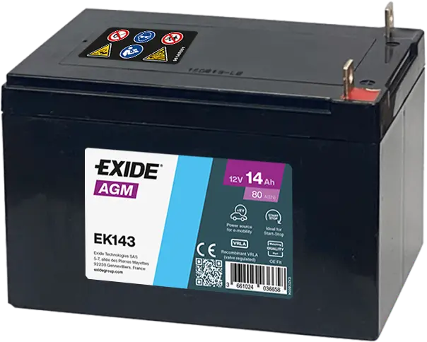 Exide Start-Stop AGM 12V 14Ah 80A EK143