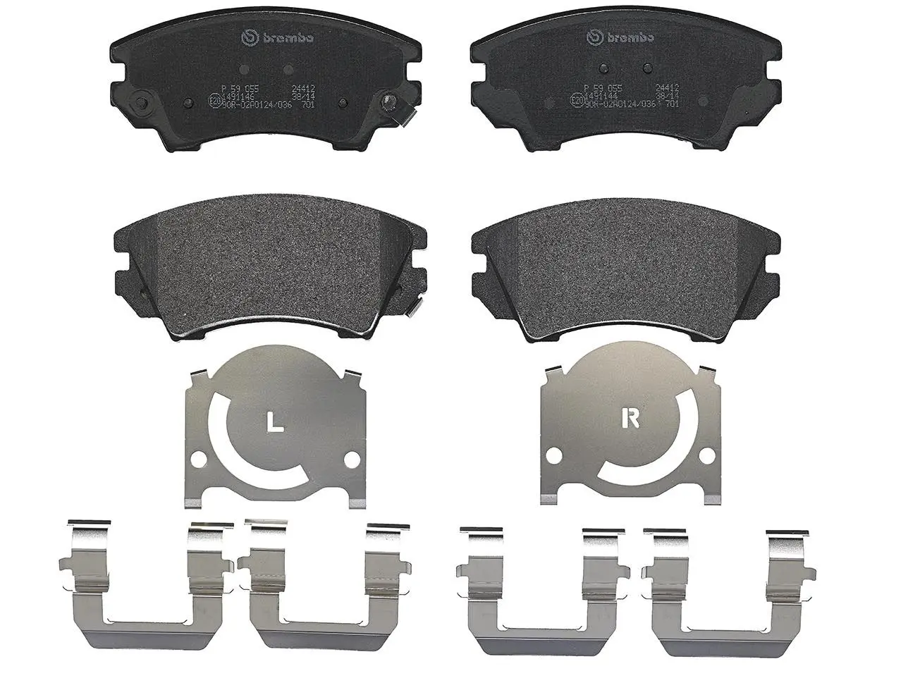 BREMBO Sada brzdových destiček, kotoučová brzda P59055