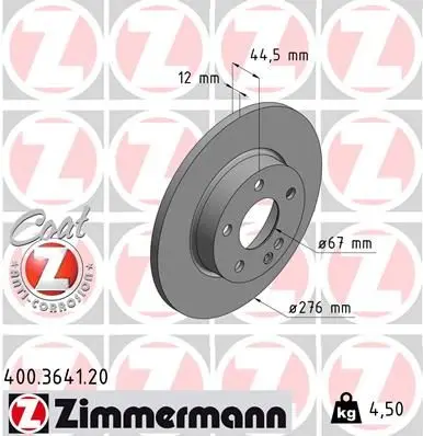 Brzdový kotouč ZIMMERMANN 400.3641.20