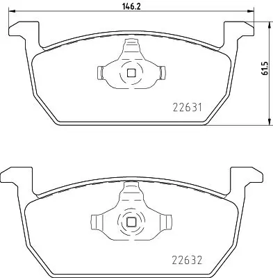 Sada brzdových destiček, kotoučová brzda HELLA 8DB 355 032-951