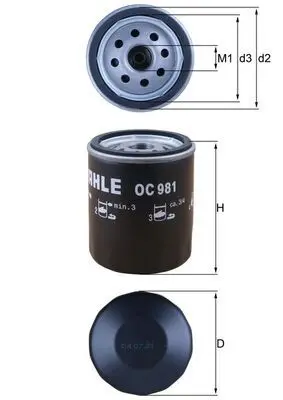 Olejový filtr MAHLE OC 981
