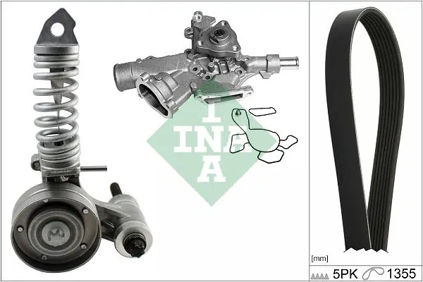 Vodní pumpa + klínový žebrový řemen Schaeffler INA 529 0297 30
