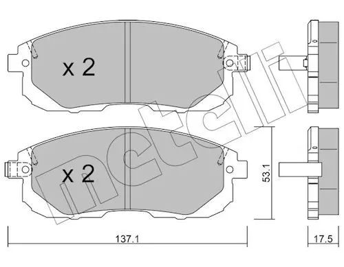 Sada brzdových destiček, kotoučová brzda METELLI 22-0876-1