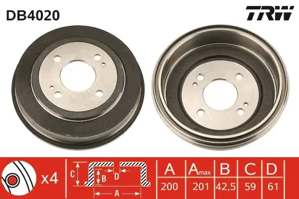 TRW Brzdový buben DB4020