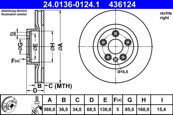 ATE Brzdový kotouč 24013601241