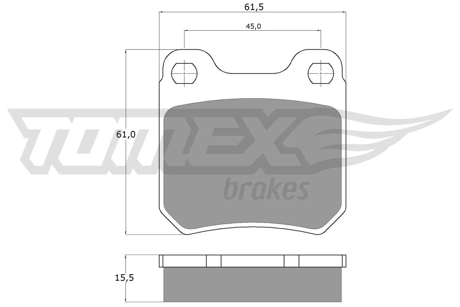 Sada brzdových destiček, kotoučová brzda TOMEX Brakes 11-60