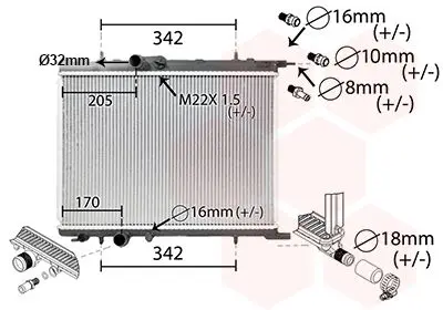 Chladič, chlazení motoru VAN WEZEL 40002300