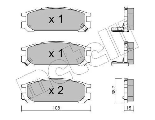 Sada brzdových destiček, kotoučová brzda METELLI 22-0204-0