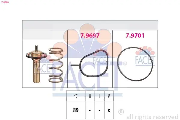 Termostat, chladivo FACET 7.8826