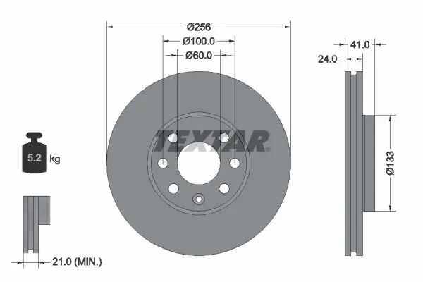 TEXTAR Brzdový kotouč 92091803