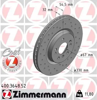 Brzdový kotouč ZIMMERMANN 400.3648.52
