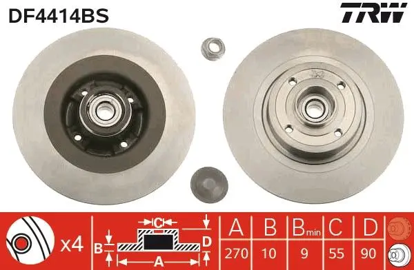 Brzdový kotouč TRW DF4414BS