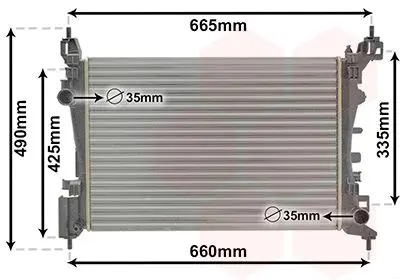 Chladič, chlazení motoru VAN WEZEL 37002574