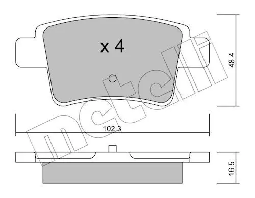 Sada brzdových destiček, kotoučová brzda METELLI 22-0801-0