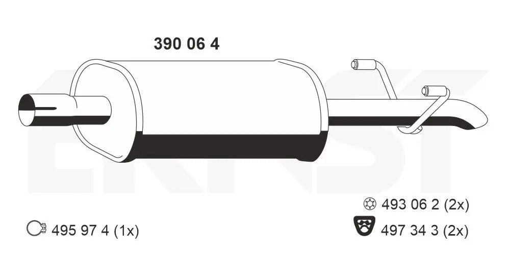 Střední tlumič výfuku ERNST 390064