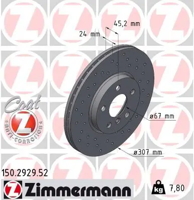 Brzdový kotouč ZIMMERMANN 150.2929.52