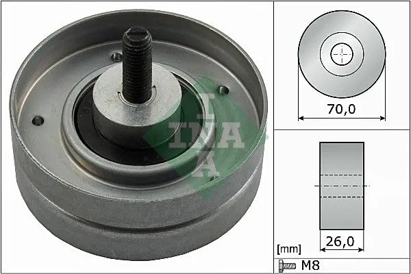 Vratná/vodicí kladka, klínový žebrový řemen Schaeffler INA 532 0524 10