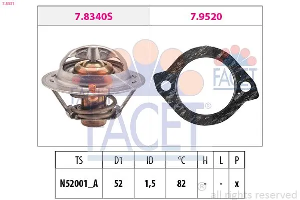 Termostat, chladivo FACET 7.8331