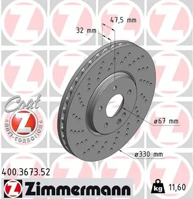 Brzdový kotouč ZIMMERMANN 400.3673.52