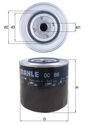Olejový filtr MAHLE OC 86