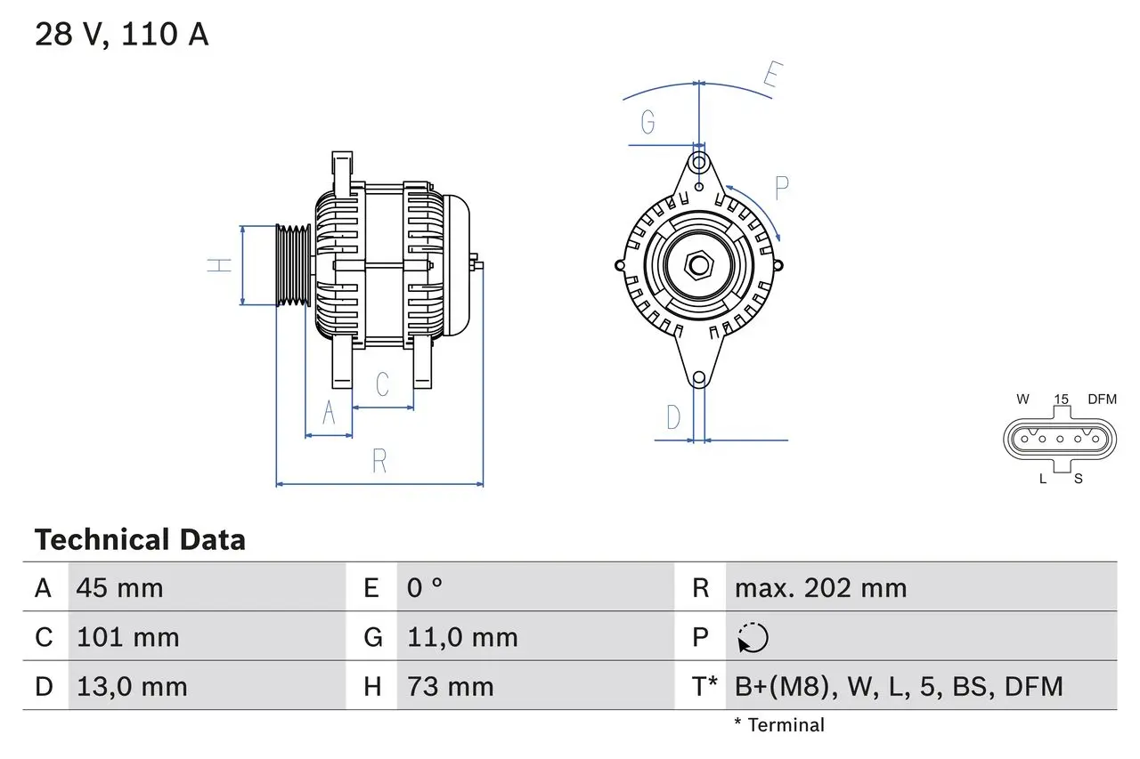 generátor BOSCH 0 986 049 350