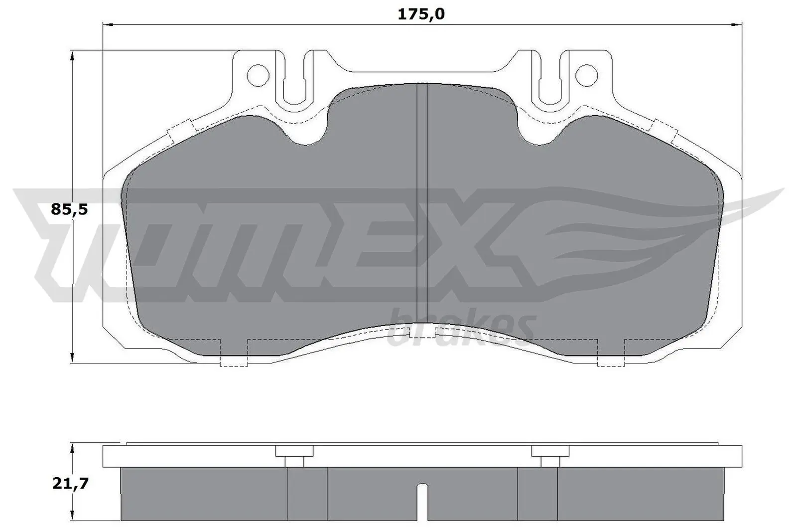 Sada brzdových destiček, kotoučová brzda TOMEX Brakes 12-88