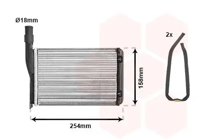 Výměník tepla, vnitřní vytápění VAN WEZEL 43006087