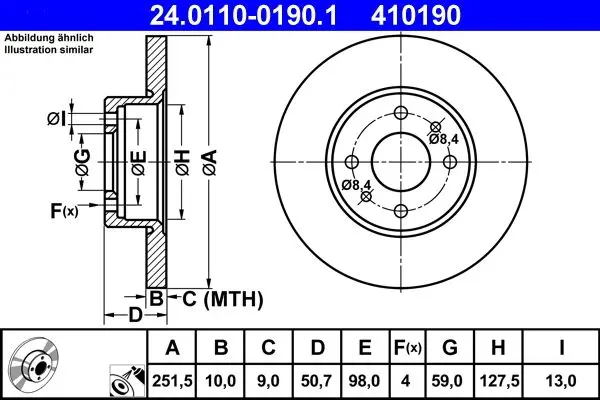 Brzdový kotouč ATE 24.0110-0190.1