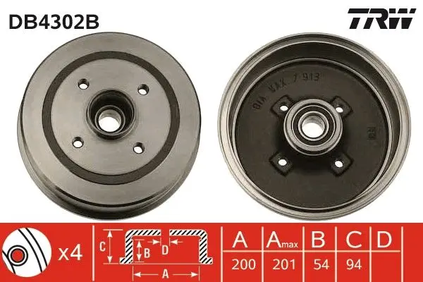 Brzdový buben TRW DB4302B