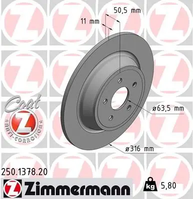 Brzdový kotouč ZIMMERMANN 250.1378.20