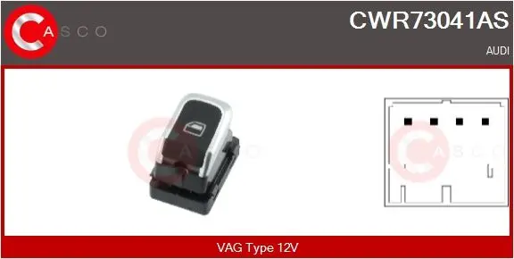 Spínač, zvedací zařízení oken CASCO CWR73041AS