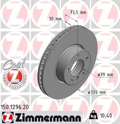 Brzdový kotouč ZIMMERMANN 150.1296.20