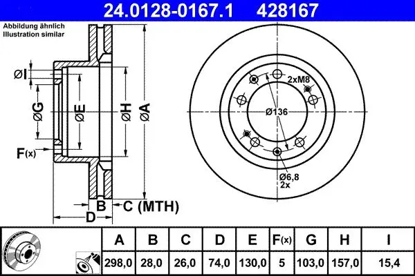 Brzdový kotouč ATE 24.0128-0167.1