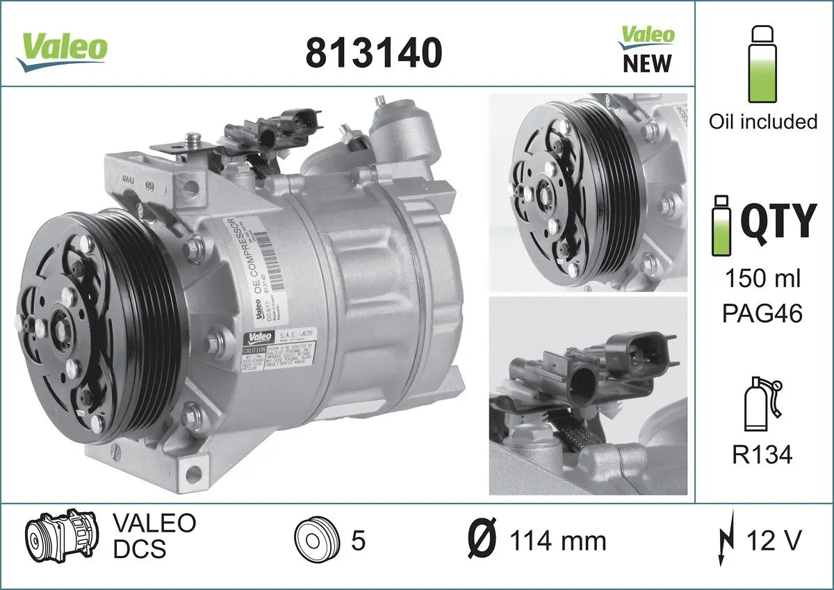 Kompresor, klimatizace VALEO 813140