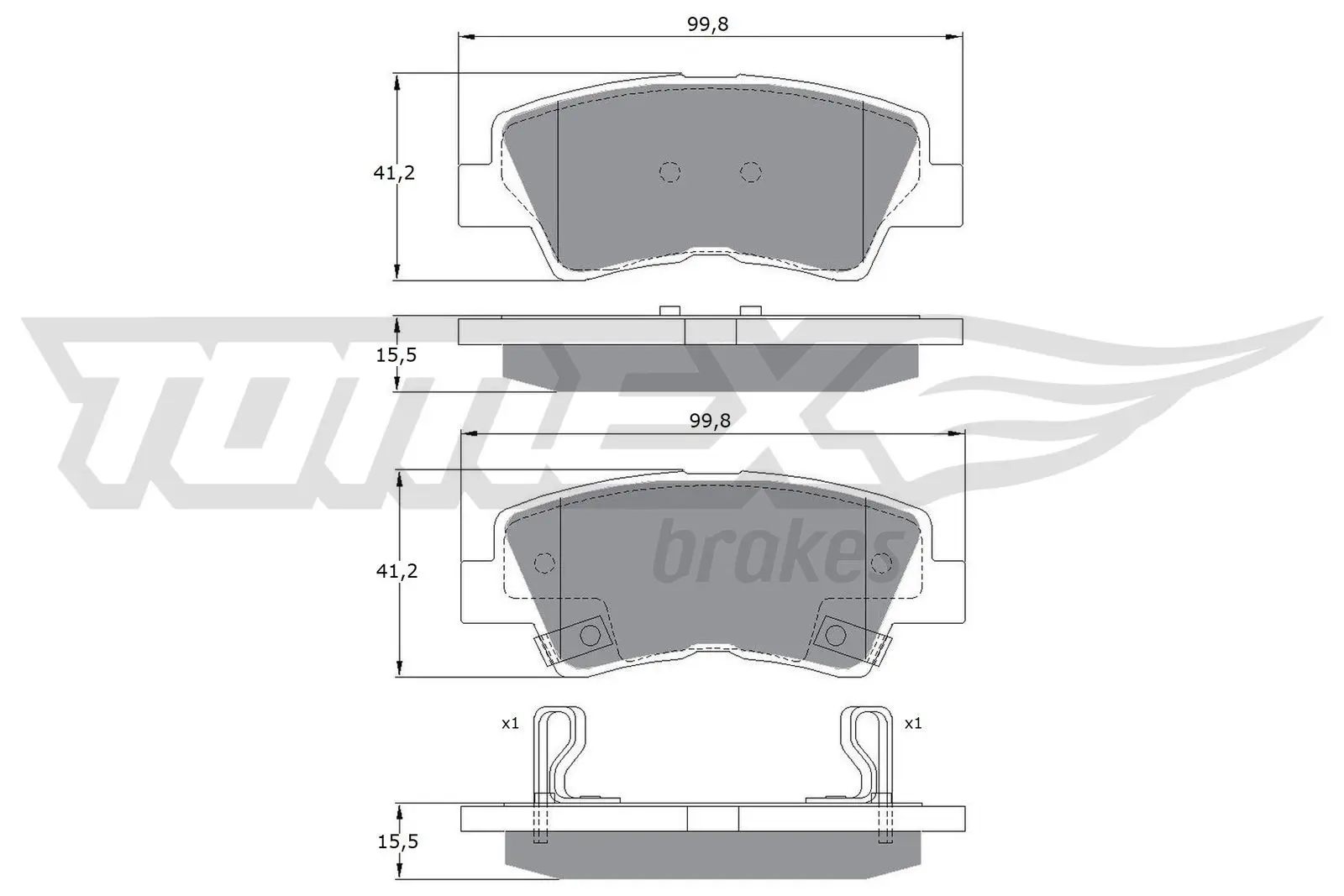 Sada brzdových destiček, kotoučová brzda TOMEX Brakes 17-48