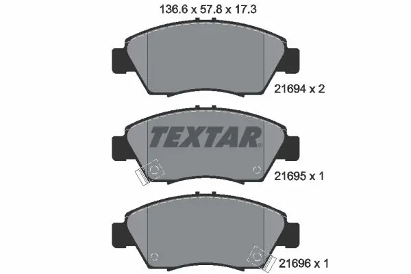 Sada brzdových destiček, kotoučová brzda TEXTAR 2169401